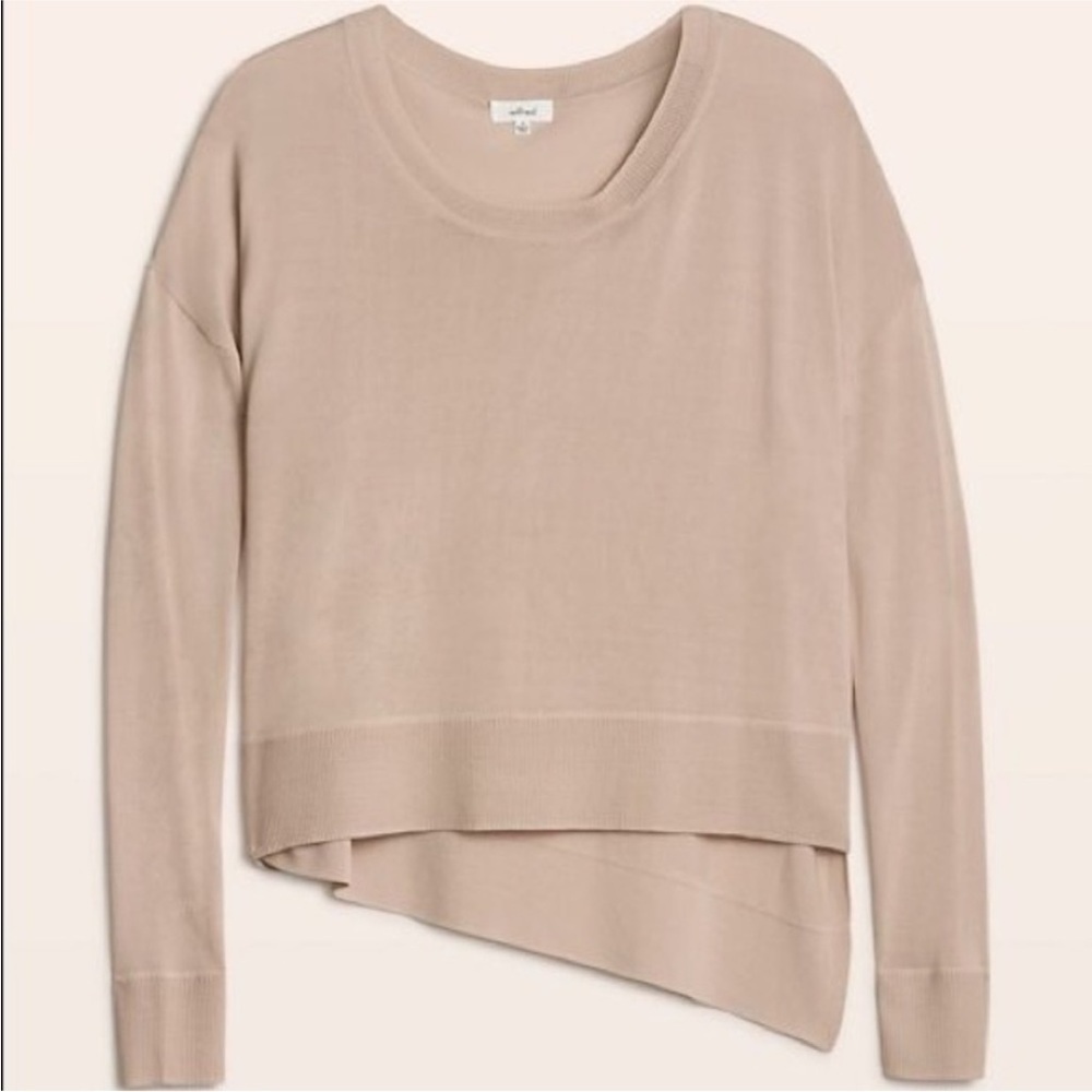 Aritzia Wilfred Librement Asymmetrical Sweater in Tan Sz Small